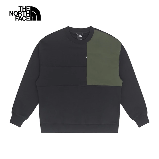 The North Face 北面UE男款黑色純棉重磅保暖長袖大學T｜8AHTJK3