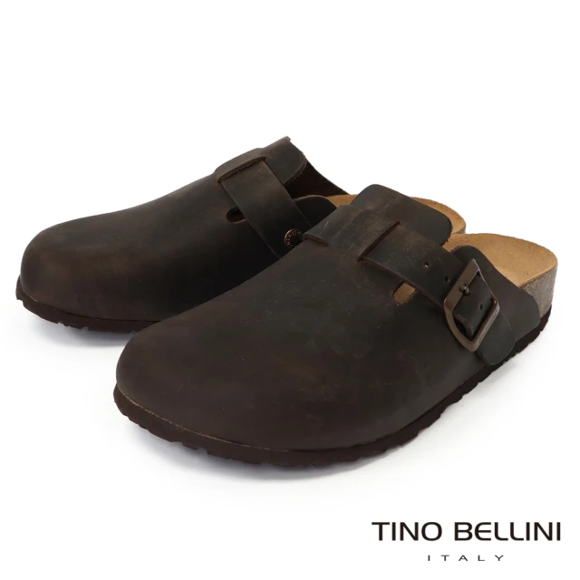 TINO BELLINI 貝里尼 義大利牛皮懶人鞋FZ0B001-6(咖啡)