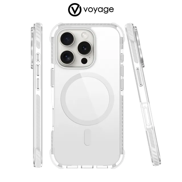 【VOYAGE】iPhone 16 Pro/16ProMax 超軍規防摔保護殼Pure Wave+ 透灰(2年尊榮級保固服務 支援Magsafe磁吸)
