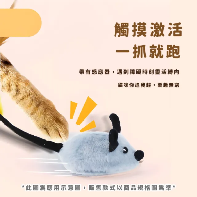 【貓鼠朋友】智能感應仿真老鼠玩具(智慧 自動轉向 USB 自動逗貓 寵物玩具 電動玩具 逗貓棒)