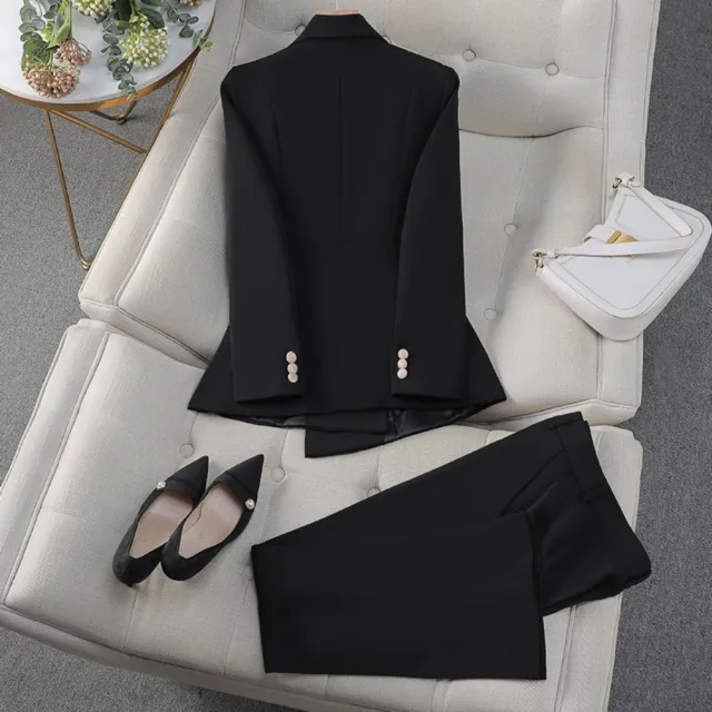 【巴黎精品】現貨+預購 西裝套裝兩件套褲裝(拼色西服外套西裝褲女裝a1ht29)