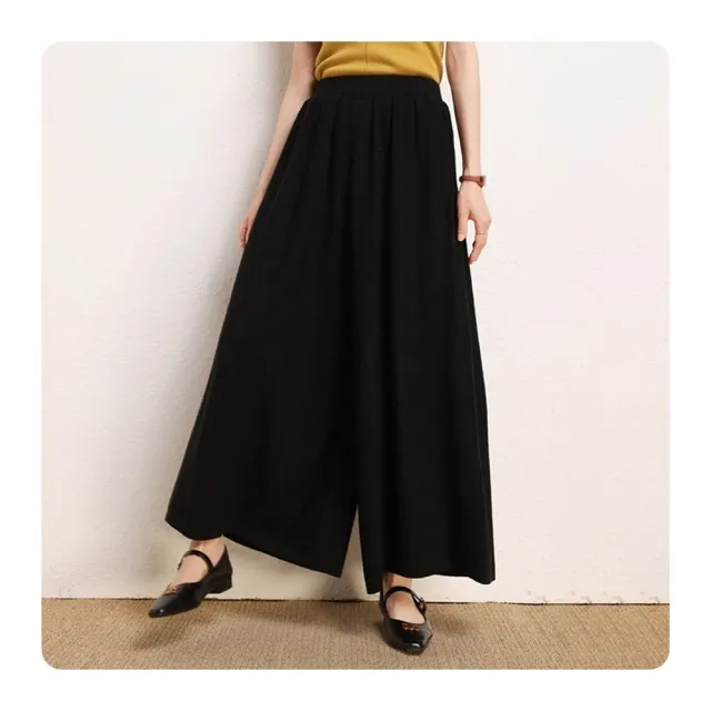 【巴黎精品】現貨+預購 長褲針織休閒褲(高腰精紡揚子紗均碼女褲子4色a1if41)
