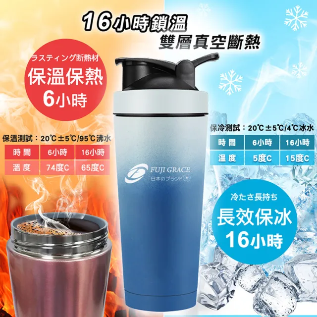 【FUJI-GRACE 日本富士雅麗】3入組_SGS認證寬口陶瓷噴層運動搖搖杯750ML(FJ-905*3)