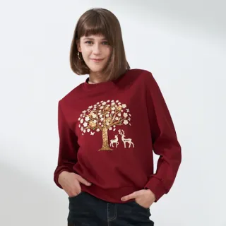 【巧玲瓏】金色小鹿發財樹休閒上衣 3263008