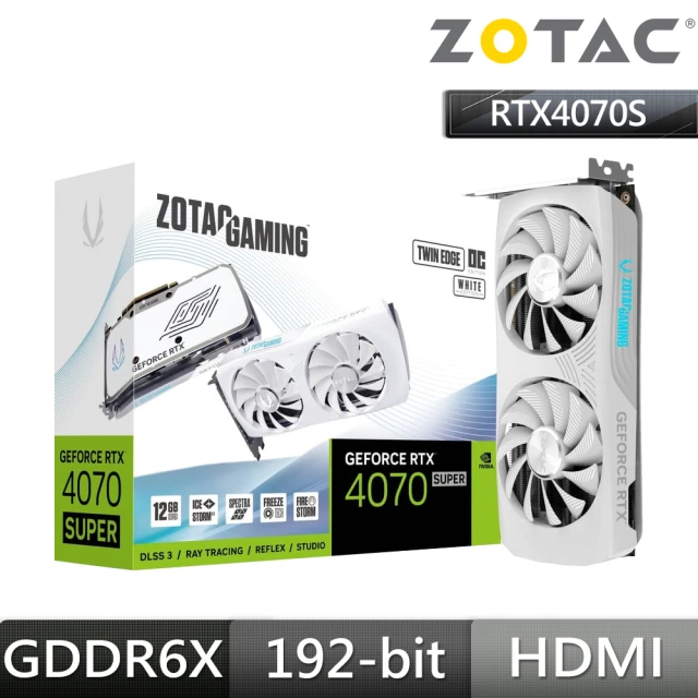 ZOTAC 索泰 RTX 4070 SUPER Twin Edge OC White Edition 顯示卡+華碩 SDRW-08D2S-U 白色 外接式燒錄器