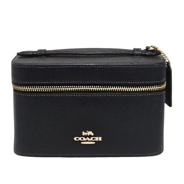 COACH 經典馬車LOGO手提化妝包(黑色/贈原廠防塵袋紙袋)