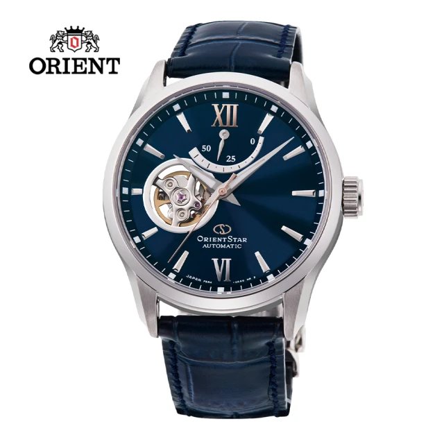 ORIENT 東方錶 ORIENT STAR東方之星 OPEN HEART系列 鏤空機械錶 皮帶款 藍色 - 39.3 mm(RE-AT0006L)