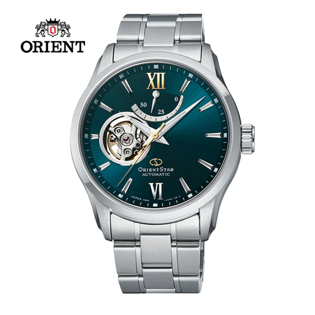 ORIENT 東方錶 ORIENT STAR東方之星 OPEN HEART系列 鏤空機械錶 鋼帶款 綠色 - 39.3 mm(RE-AT0002E)