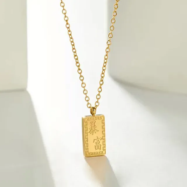 【義大利C&C】鑽五代暴富小金磚項鍊