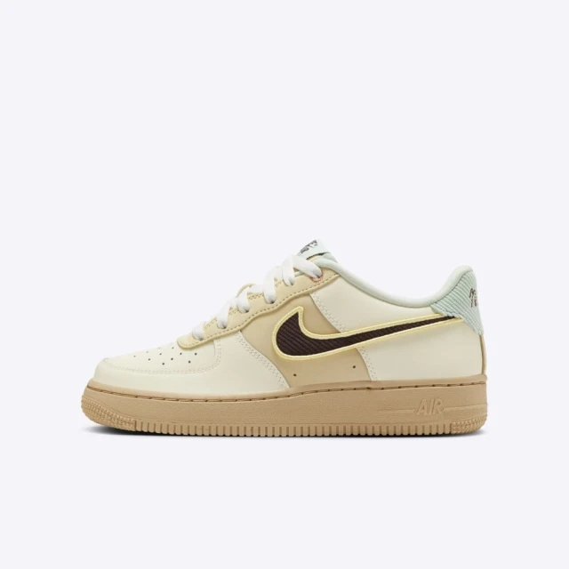 NIKE 耐吉 Air Force 1 Lv8 GS 大童 休閒鞋 運動 經典 燈芯絨 舒適 米棕(HQ3473-122)