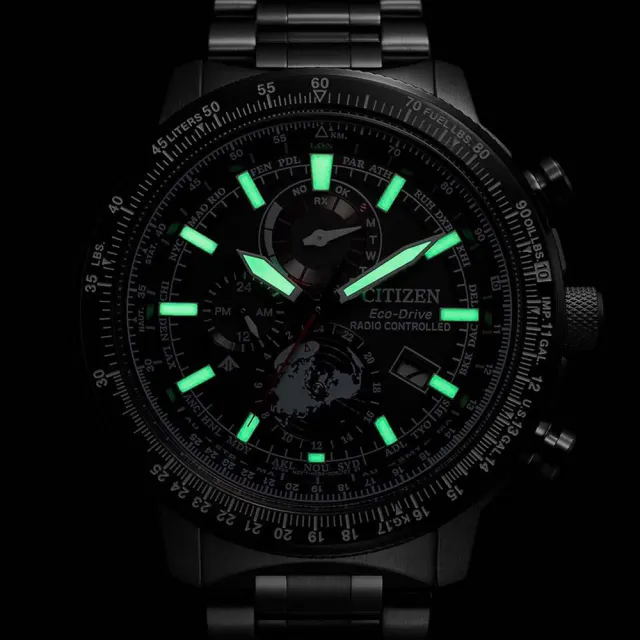 【CITIZEN 星辰】PROMASTER系列 光動能電波對時飛行腕錶/黑46mm(BY3005-56G)