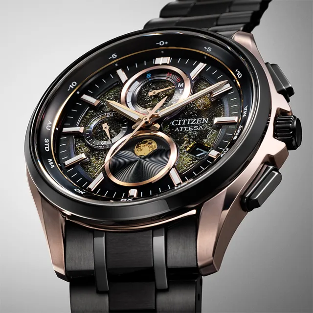 【CITIZEN 星辰】GENTS系列 HAKUTO-R限量 光動能月相腕錶/耀月金41.5mm(BY1009-64Y)
