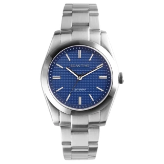 【Relax Time】立體格紋女錶 藍 34mm｜情人對錶｜(RT-105S-3L)