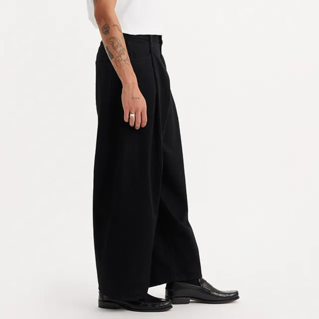 LEVIS 官方旗艦】MOJ日本製布料WIDE PLEAT CROP 男款打褶丹寧