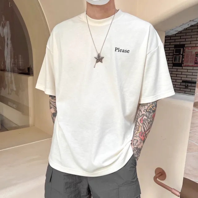 【AMERO】男裝 女裝 短袖圓領Ｔ恤(男裝 女裝 短袖圓領Ｔ恤 調皮男孩 寬鬆 落肩 情侶裝)