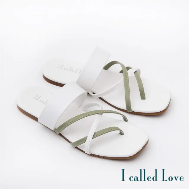 【I called Love】我的小蝴蝶丨撞色夾趾拖鞋(女鞋 休閒鞋 春夏款 台灣製 手工鞋 大尺碼)