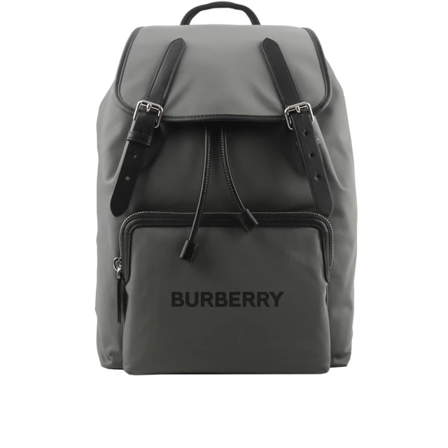 BURBERRY 巴寶莉 Aviator Rucksack 尼龍及皮革軍旅後背包(炭灰色)