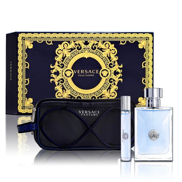 VERSACE 凡賽斯 經典男性淡香水2023聖誕禮盒(淡香水100ML+隨身瓶10ML+運動盥洗包-專櫃公司貨)