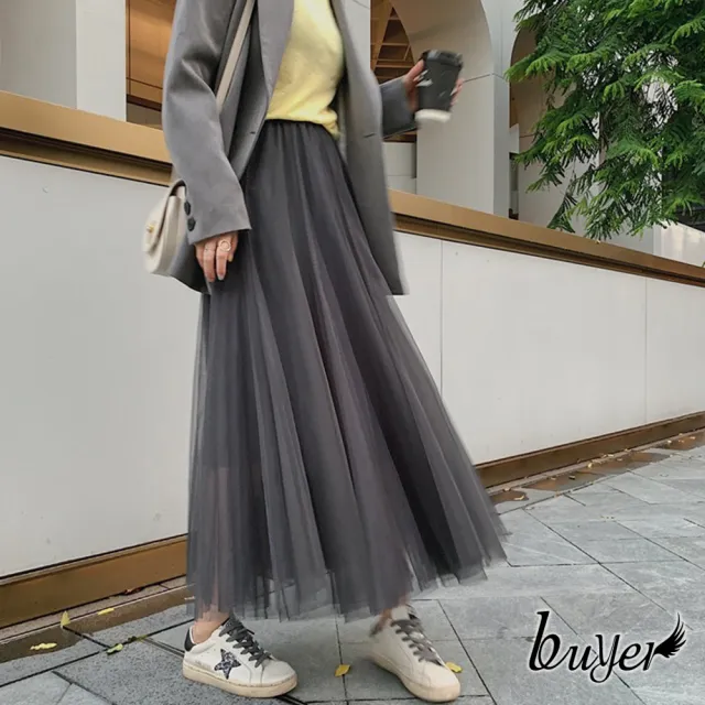 【buyer 白鵝】夢幻 仙氣飄飄多層次紗裙(深灰)