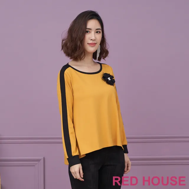 【RED HOUSE 蕾赫斯】拼色花朵上衣(共2色)