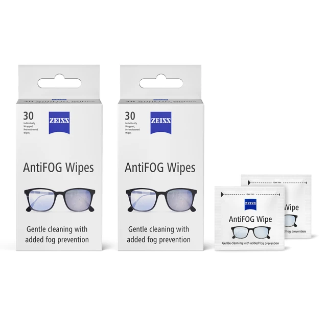 ZEISS 蔡司 AntiFog Wipes 清潔防霧拭鏡紙30片/盒(2入組)