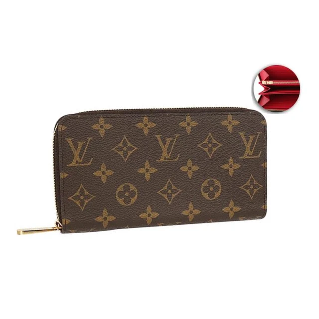 Louis Vuitton 路易威登 M41896 經典Monogram花紋ㄇ字拉鍊長夾(全新展示品-紅色)