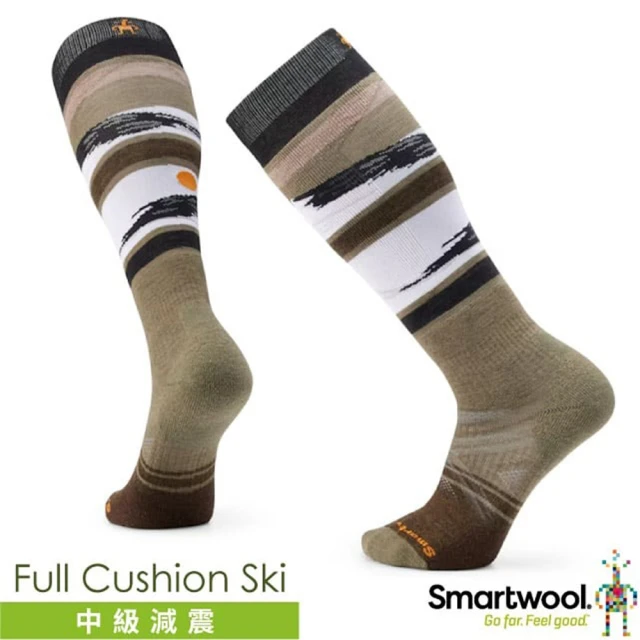 SmartWool 美麗諾羊毛 Merino Wool 機能Ski中級減震印花滑雪高筒襪(SW002152-K18 苔蘚綠_ 2雙入)