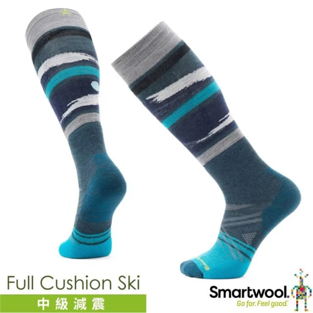 SmartWool 美麗諾羊毛 Merino Wool 機能Ski中級減震印花滑雪高筒襪(SW002152-G74 暮光藍_ 2雙入)