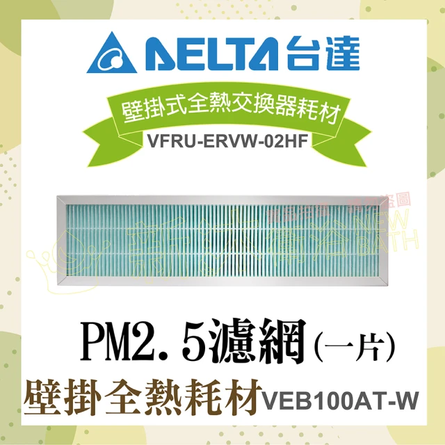 台達電子 PM2.5壁掛式全熱交換器耗材-HEPA PM2.5高效濾網(VEB100AT-W機型適用)