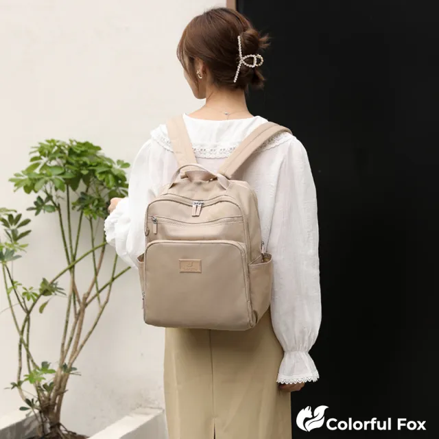 【Colorful Fox】女款外出休閒大容量防水包 雙肩包(共七色)