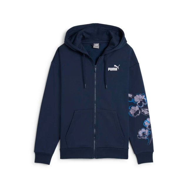 PUMA 外套 女款 運動連帽外套 歐規 FLORAL VIBES 藍 68602614