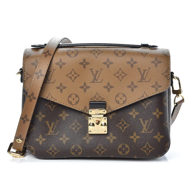 Louis Vuitton 路易威登 M44876 經典雙色Monogram帆布Pochette Metis系列金釦手提斜背郵差包(雙色)