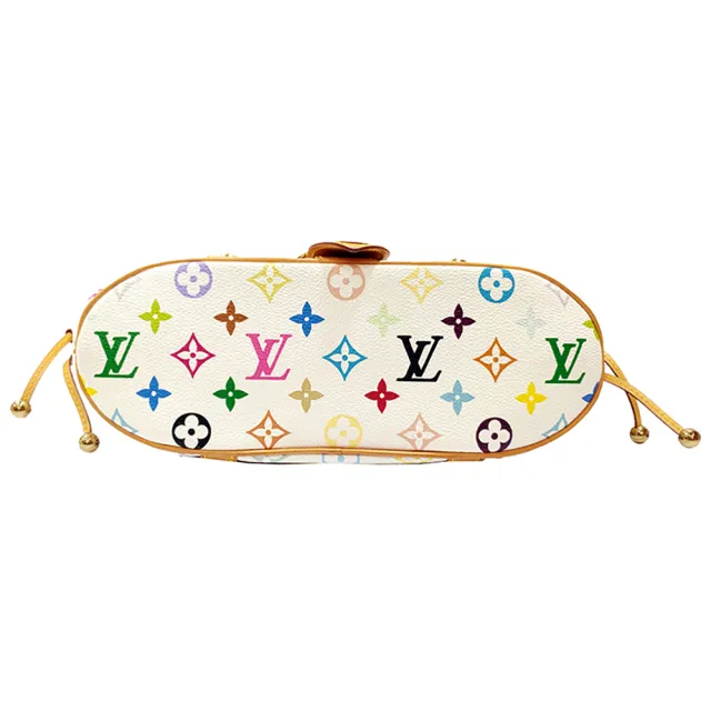 【Louis Vuitton 路易威登】M92347 經典絕版THEDA GM 村上隆白彩系列水餃包/手提包(全新展示品-白彩)