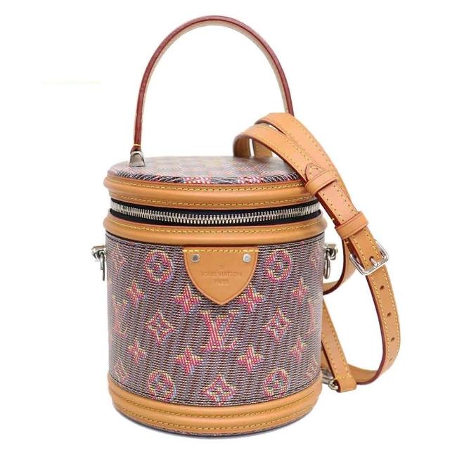 【Louis Vuitton 路易威登】M55457 秀款CANNES拼色手提/肩背圓桶包(全新展示品-紅色)