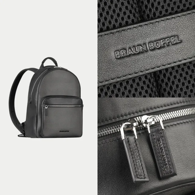 【BRAUN BUFFEL 德國小金牛】尼姆斯 後背包-黑色(BF549-73-BK) 男包送禮推薦
