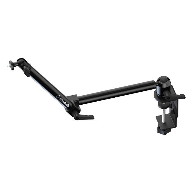  圓剛 AverMedia BA311L 桌上式麥克風架，採用黑色系設計，尺寸 55.5 x 29 x 39.5 cm，重量僅 965 g，輕巧耐用。臺灣原廠製造，提供穩定支撐，適合直播、錄音與專業使用。配件詳見包裝，享 1 年保固，完美提升您的音訊裝置效能。 