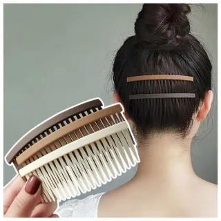 【HaNA 梨花】完美收碎髮瀏海可愛風格．磨砂大號插梳髮梳瀏海梳3色組(髮夾 髮梳 髮插 髮簪)