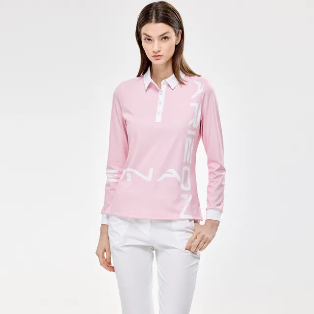 【PING】女款ARIZONA吸濕排汗高爾夫薄長袖POLO衫-粉色(GOLF/高爾夫球衫/RA24202-15)
