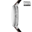 【FOSSIL 官方旗艦館】Machine 簡約經典手錶手鏈套組 棕色真皮錶帶 42MM FS6081SET