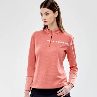 【PING】女款石墨烯蓄熱保溫立領長袖上衣-橘(蓄熱保溫/石墨烯/GOLF/高爾夫球衫/RA24219-28)