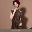【MEDUSA 曼度莎】出清品｜棕色絨布運動休閒無袖背心外套（M-XL）｜運動風外套 運動風背心(505-7070A)