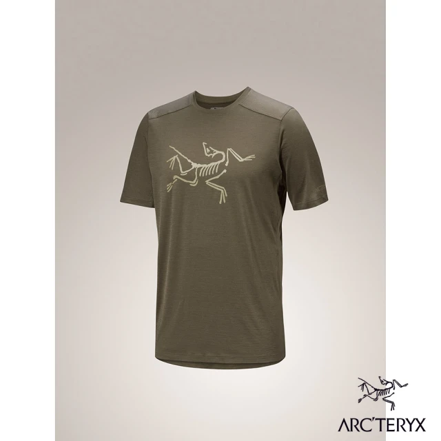 Arcteryx 始祖鳥 男 Ionia Logo 羊毛短袖圓領衫(龍紋綠/帆布棕)