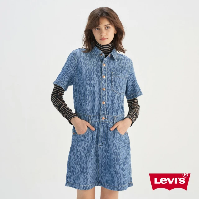 LEVIS 官方旗艦 女款 牛仔洋裝 牛仔外套式洋裝 女生洋裝 人氣新品 001BV-0000