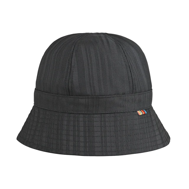 Paul Smith PAUL SMITH彩條LOGO粗細條紋滌綸漁夫帽(黑)