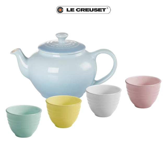 Le Creuset 雪酪系列瓷器花型茶具組(海岸藍/艾莉絲黃/雪紡粉/薄荷藍/雪花白)