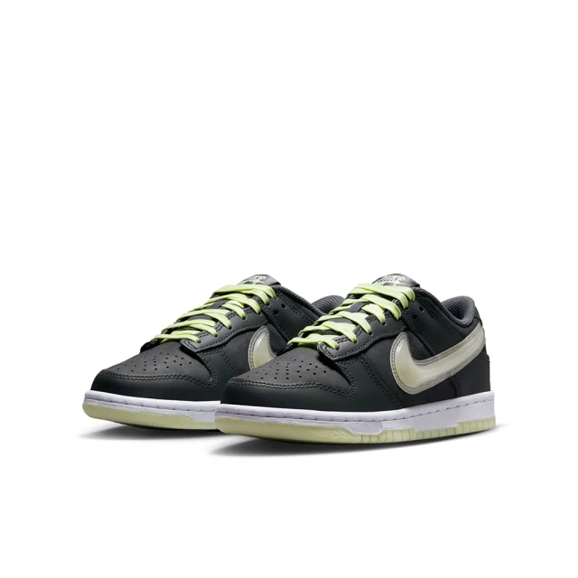 NIKE 耐吉 休閒鞋 女鞋 大童 運動鞋 DUNK LOW BG 黑綠 HQ3569-068