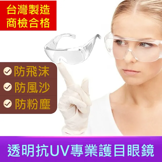 【TAI LI 太力】台灣製-3入組防飛沫防疫護目鏡抗UV400眼鏡(出國旅遊必備  台灣商檢合格)
