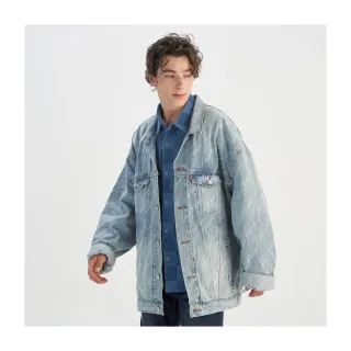 【LEVIS 官方旗艦】男款 TYPE3牛仔外套 滿版LOGO 熱賣單品 0016Y-0000
