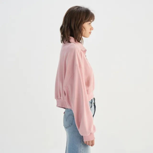 【LEVIS】女款 短版長T 長袖上衣 1/4 拉鍊 熱賣單品 0015T-0001