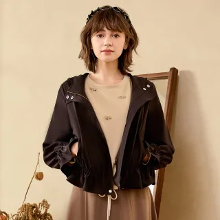 【H2O】收腰荷葉薄款風衣外套(#4633005 風衣外套 丈青色/米白色)